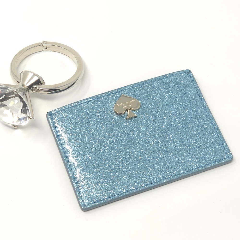 Kate Spade Glitter Blue Graham Card Holder
